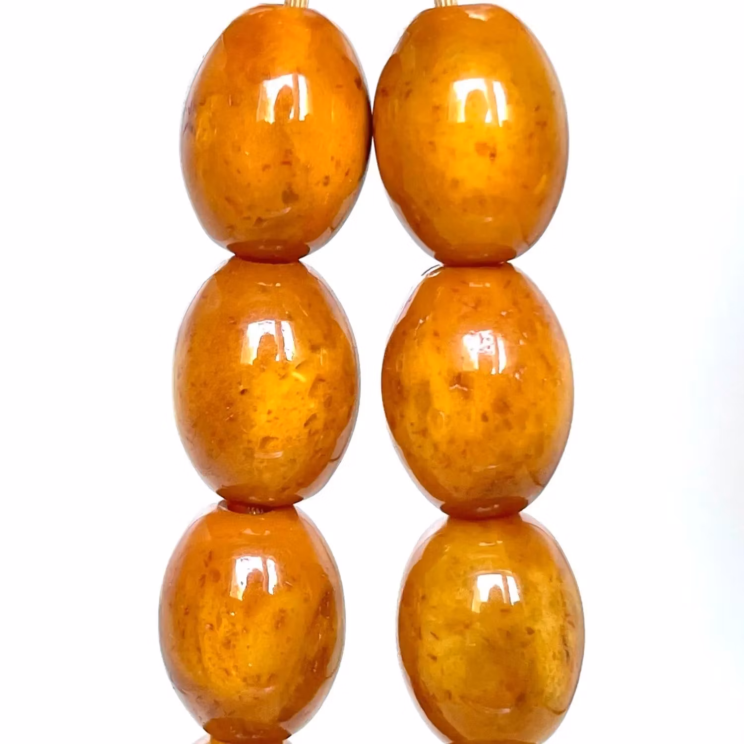 Vintage Radband - Pressad Bärnsten 97 g - Tesbih - 33 Pärlor