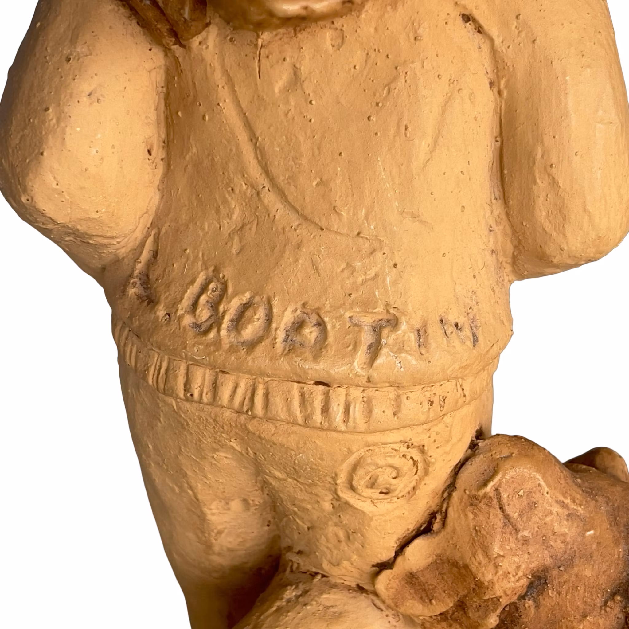 Lee Bortin - Signerad Skulptur i Keramik - Flicka med Hund - Chicago USA