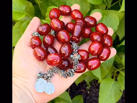 Chapelet Faturan antique, Ottoman Sikma, 27 perles, 250 g