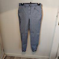 Blå rutiga oskodda ridbyxor CRW strl 40