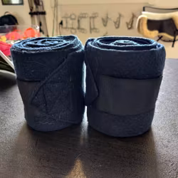 2 marinblå fleecelindor