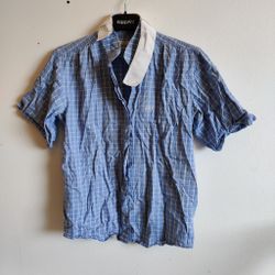 Rutig kortärmad skjorta Equitheme MEDIUM
