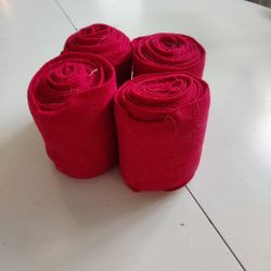 4 röda fleecelindor