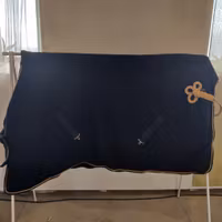 Blått ulltäcke 155 cm