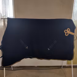 Blått ulltäcke 155 cm