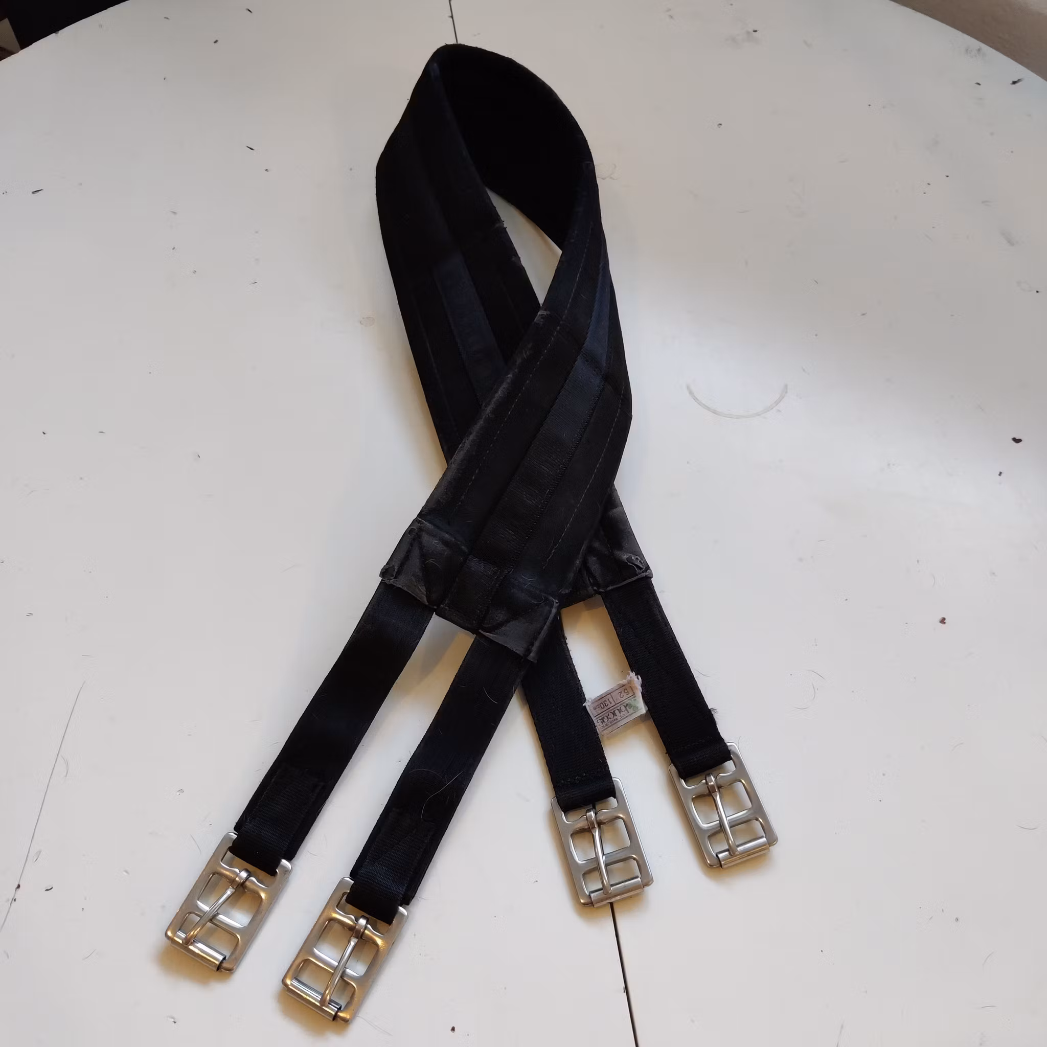 Svart sadelgjord 130 cm Bucas