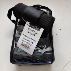 4 st svarta elastiska lindor Horse Pro