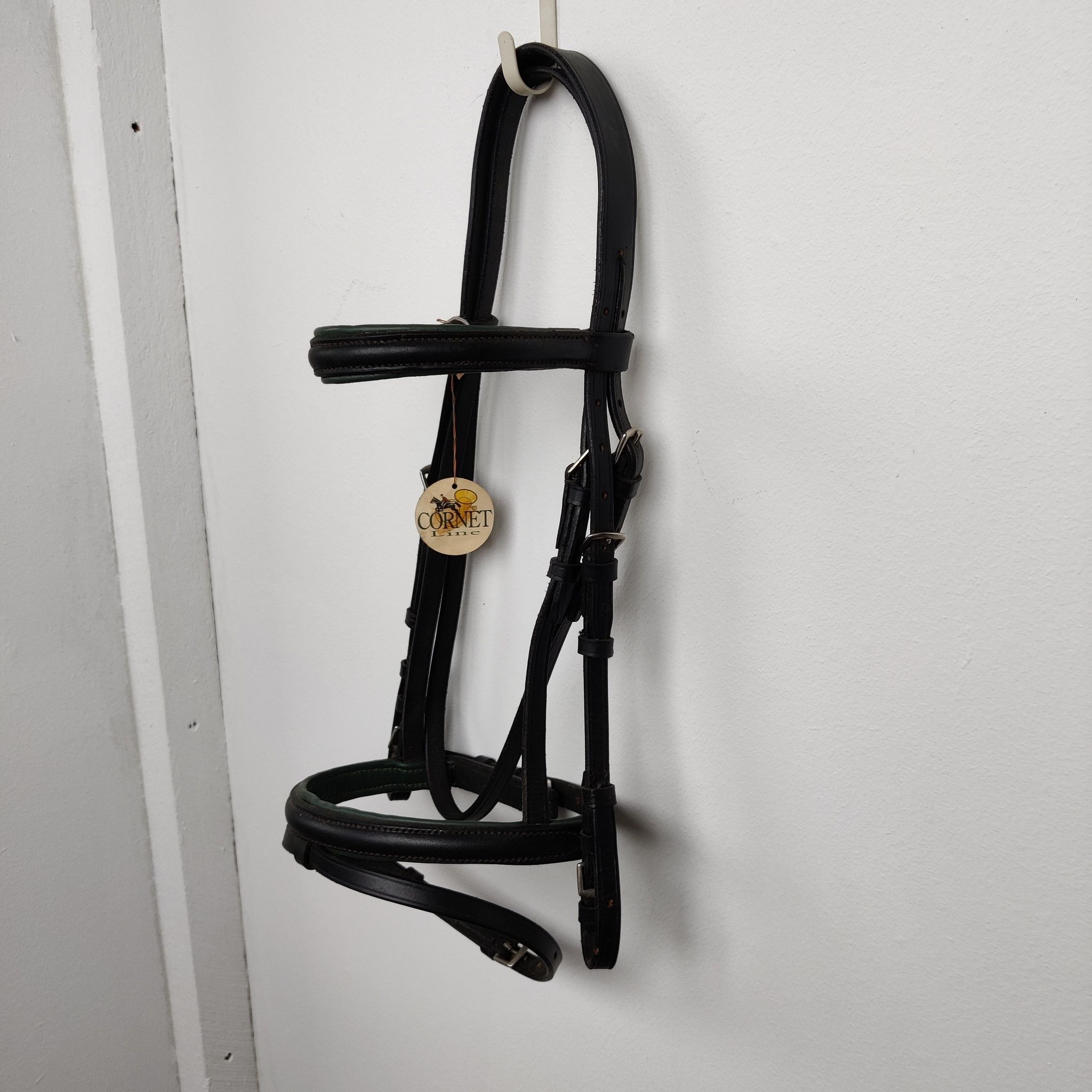 Svart träns med grönt foder Källquists PONNY