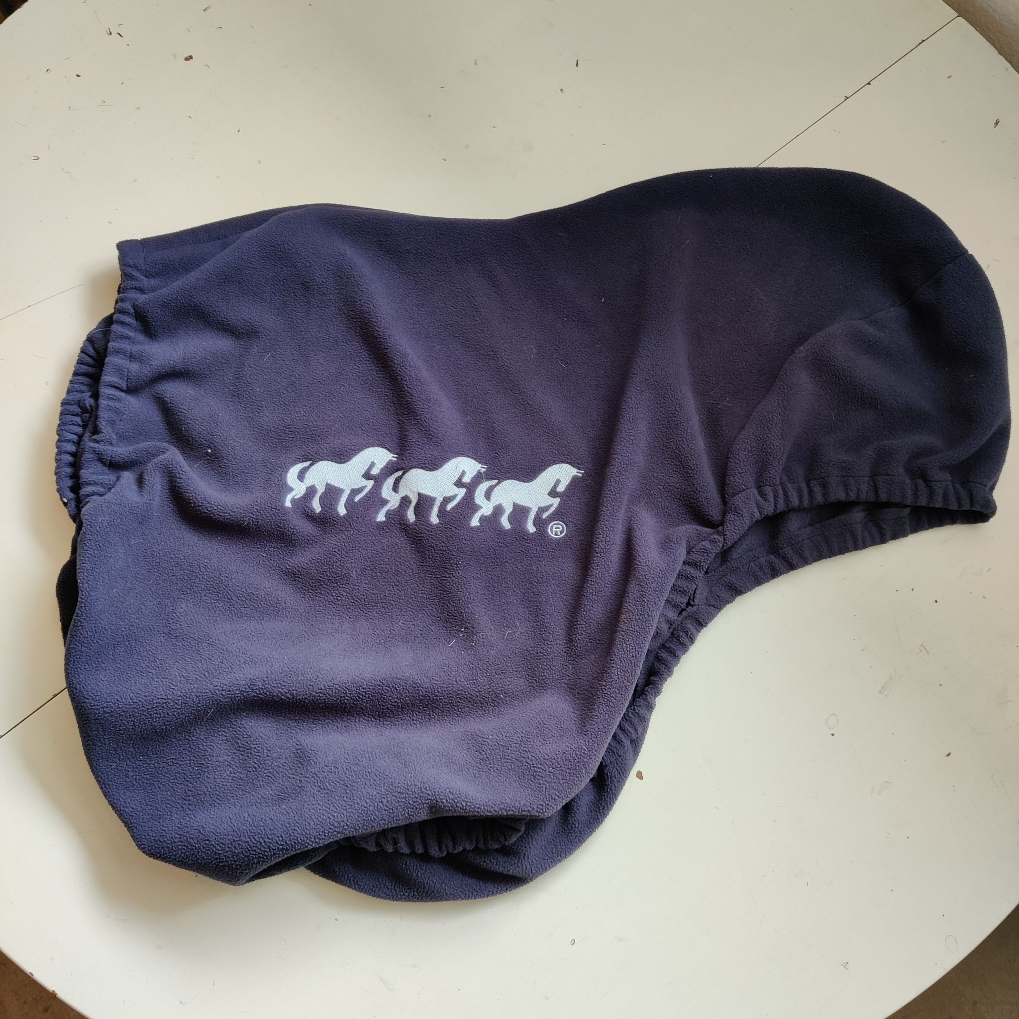 Blått sadelöverdrag fleece