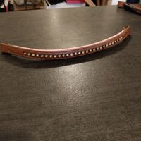 Brunt pannband med rosa foder och bling 37 cm