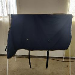 Blått bomullstäcke 155 cm