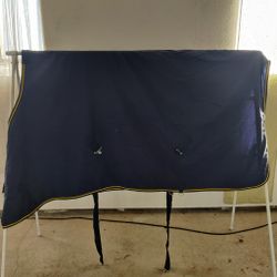 Blått bomullstäcke 155 cm