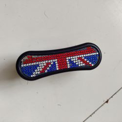 Liten blå/vit borste