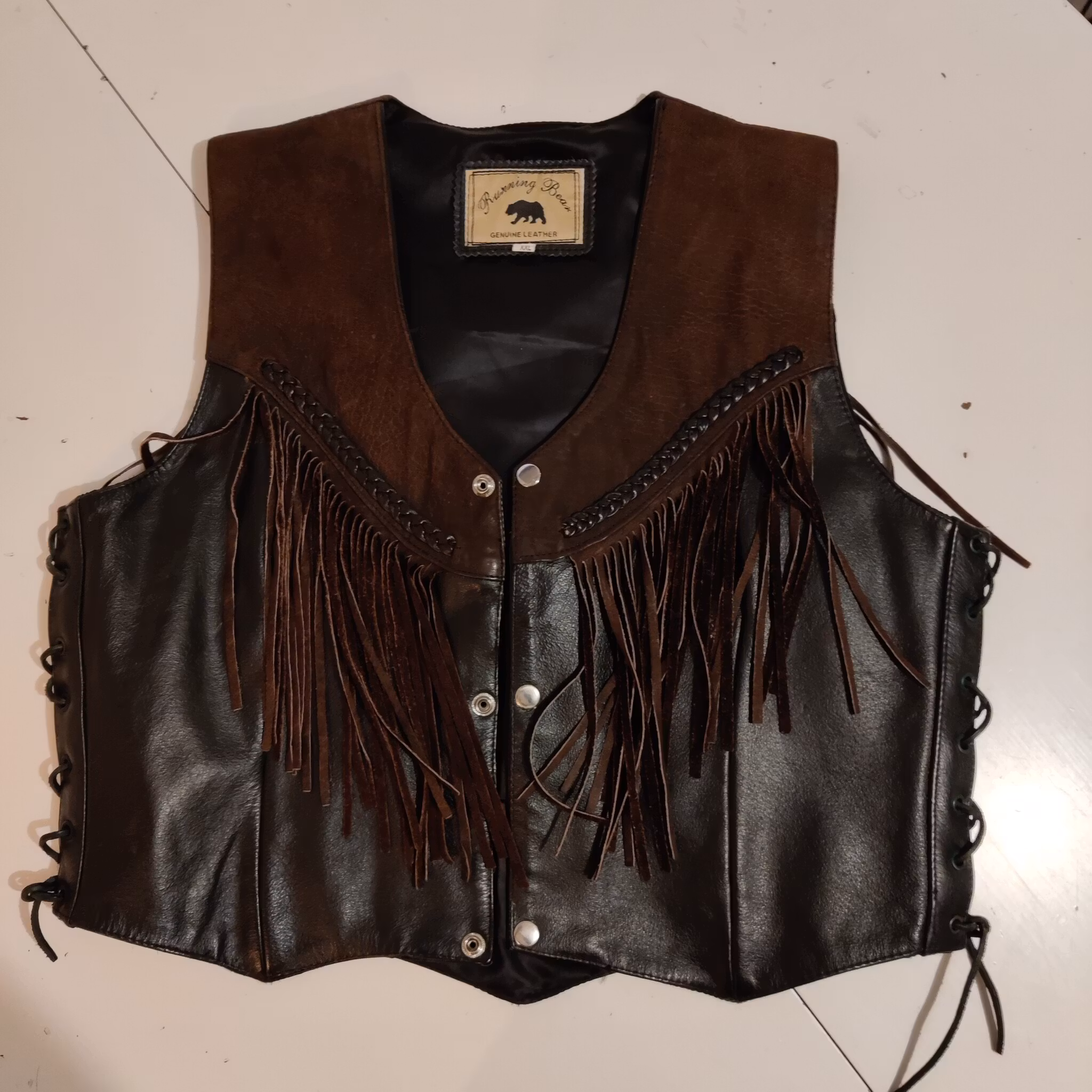 Skinnväst med fransar Western Running Bear XXL
