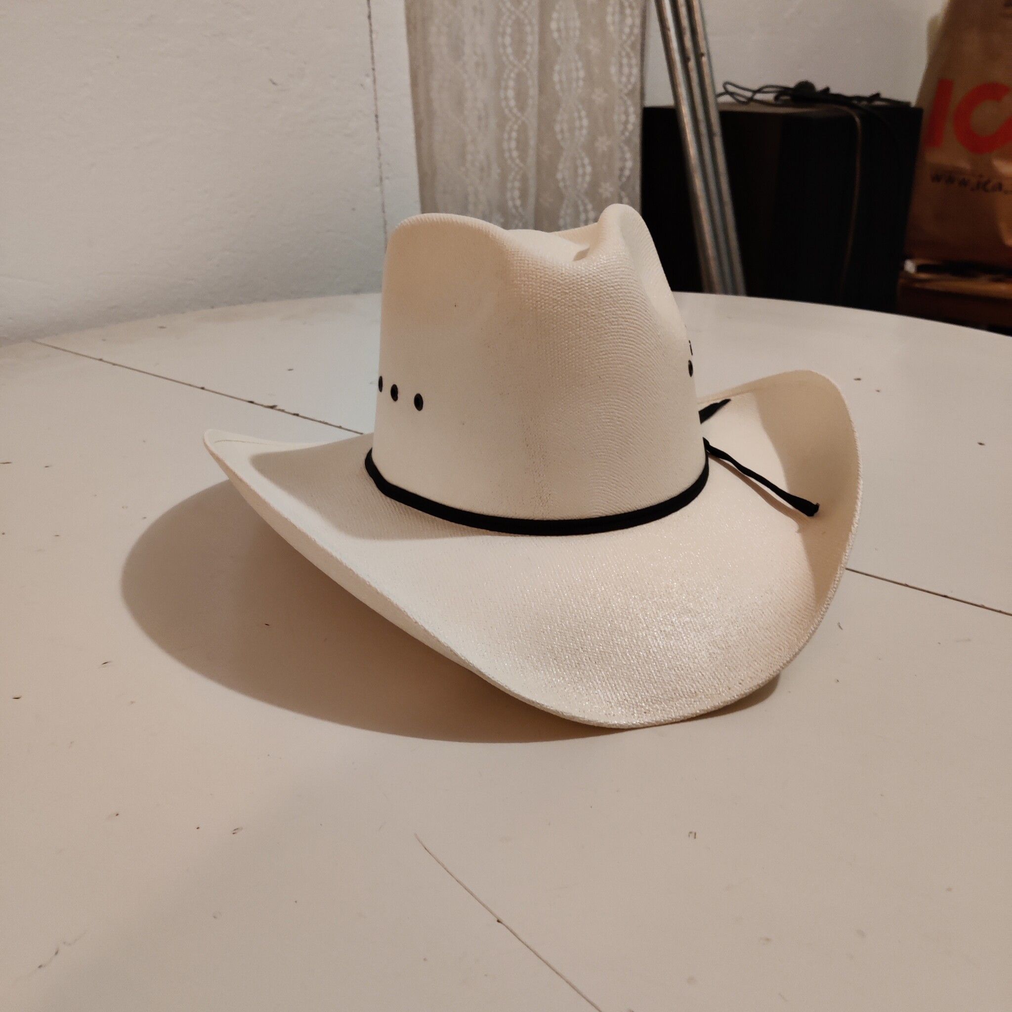 Vit westernhatt S/M