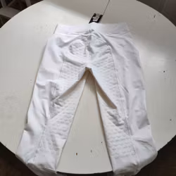 Vita ridtights med helgrip Equipage Ariel XL