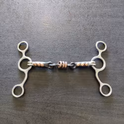 Tredelat sötmalm/kopparrullebett gag 14 cm