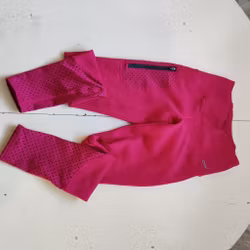 Cerise fodrade ridtights med helgrip XS CRW