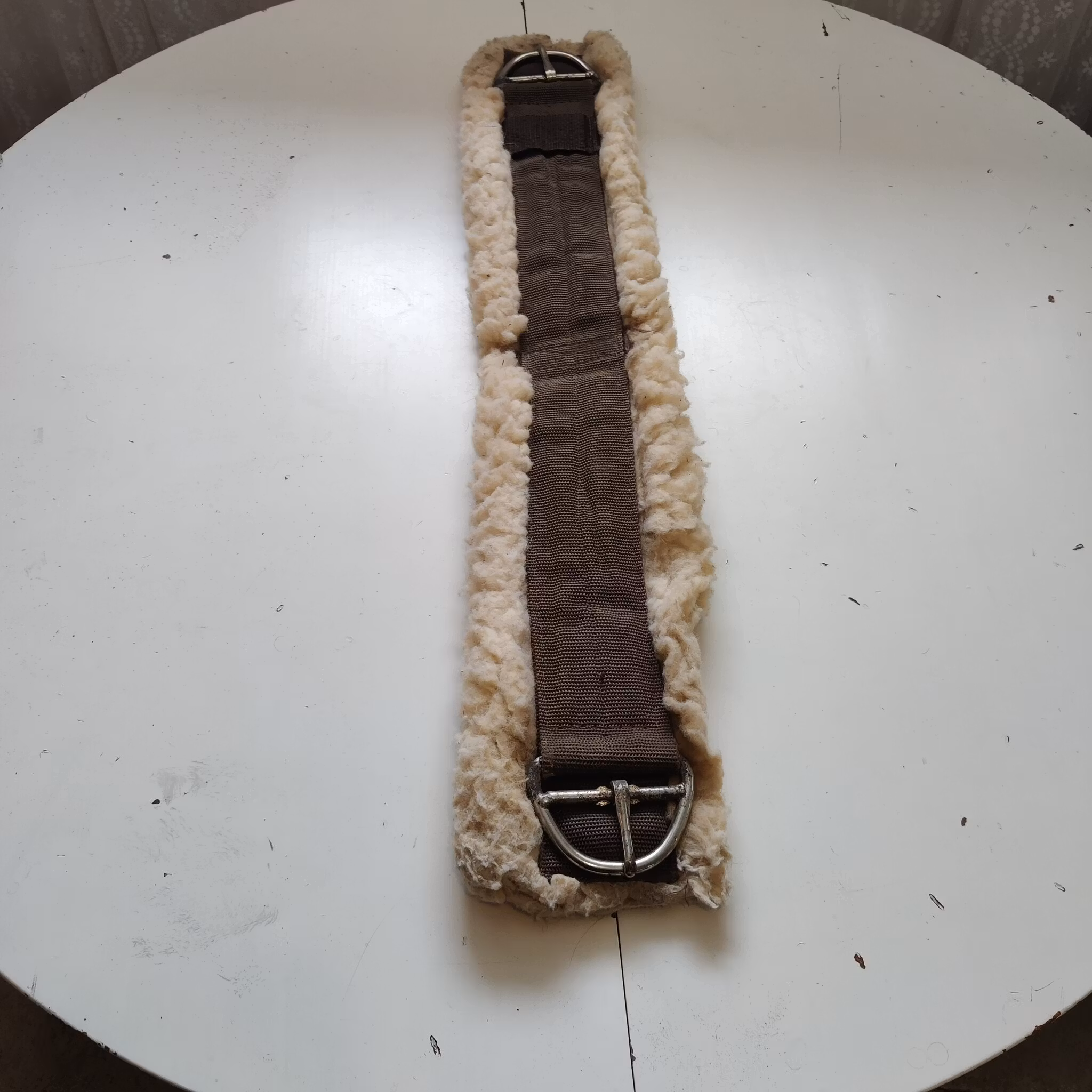 Brun westerngjord med teddy 32 tum 80 cm
