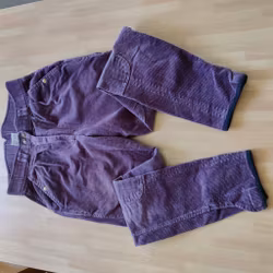 Lila tygskodda manchesterridbyxor 38