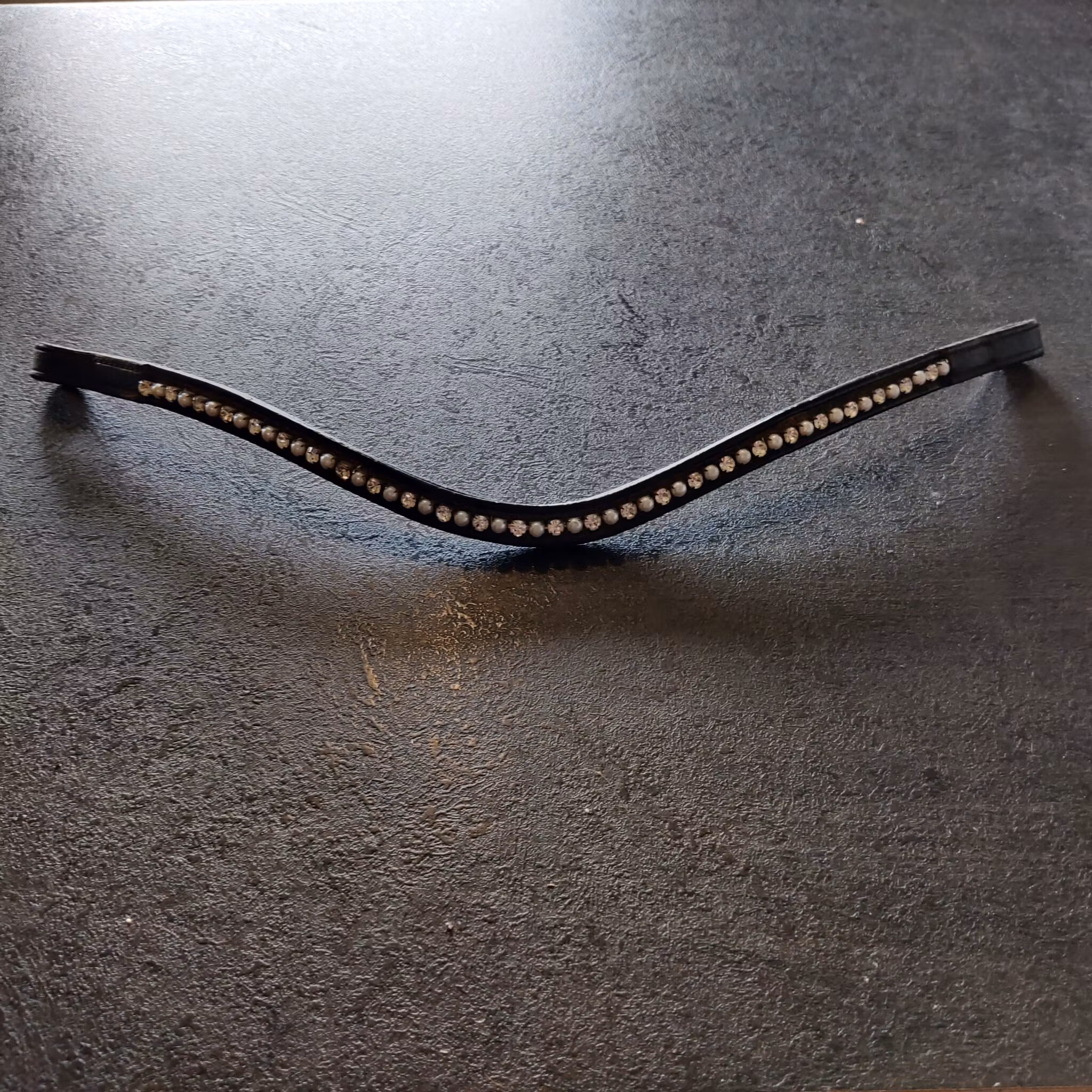 Svart pannband med bling COB