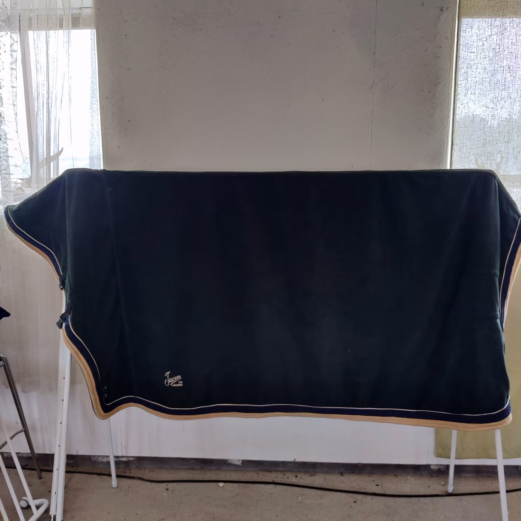 Grönt fleecetäcke med halvhals 145 cm Jacson
