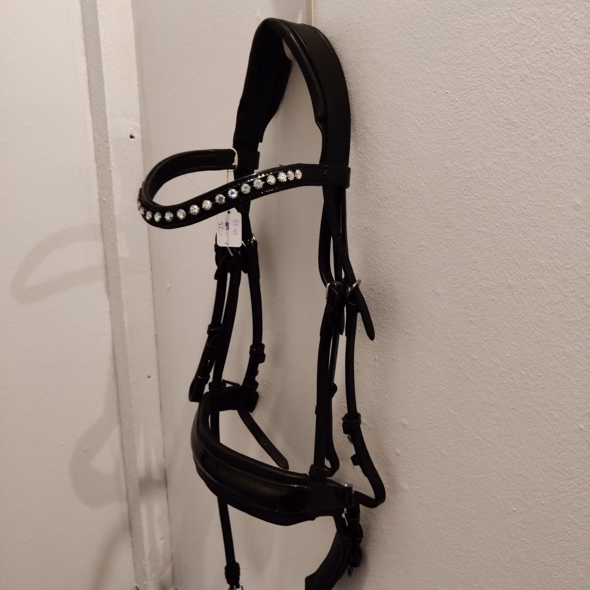 Svart kandar med bling och lack PONNY