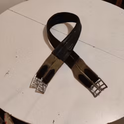 Svart lädergjord 120 cm