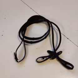 Svarta rundsydda tyglar med gummigrip FULL