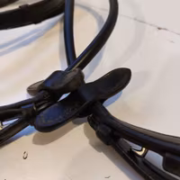 Svarta rundsydda tyglar med gummigrip FULL