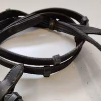 Svarta vävribbtyglar PONNY