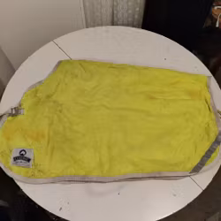 Gult reflexländtäcke med teddyfoder FULL