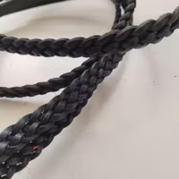 Svarta flätade lädertyglar FULL