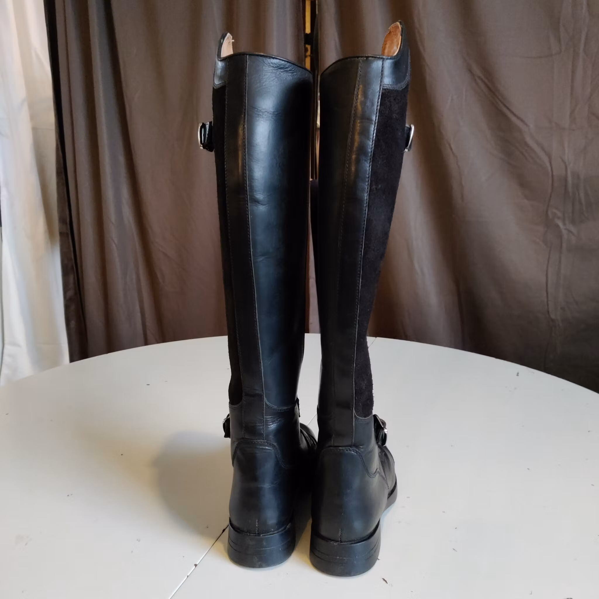 Svarta läderridstövlar strl 37 JH Collection