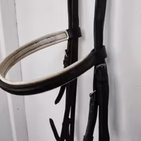 Svart träns med vit fodring FULL