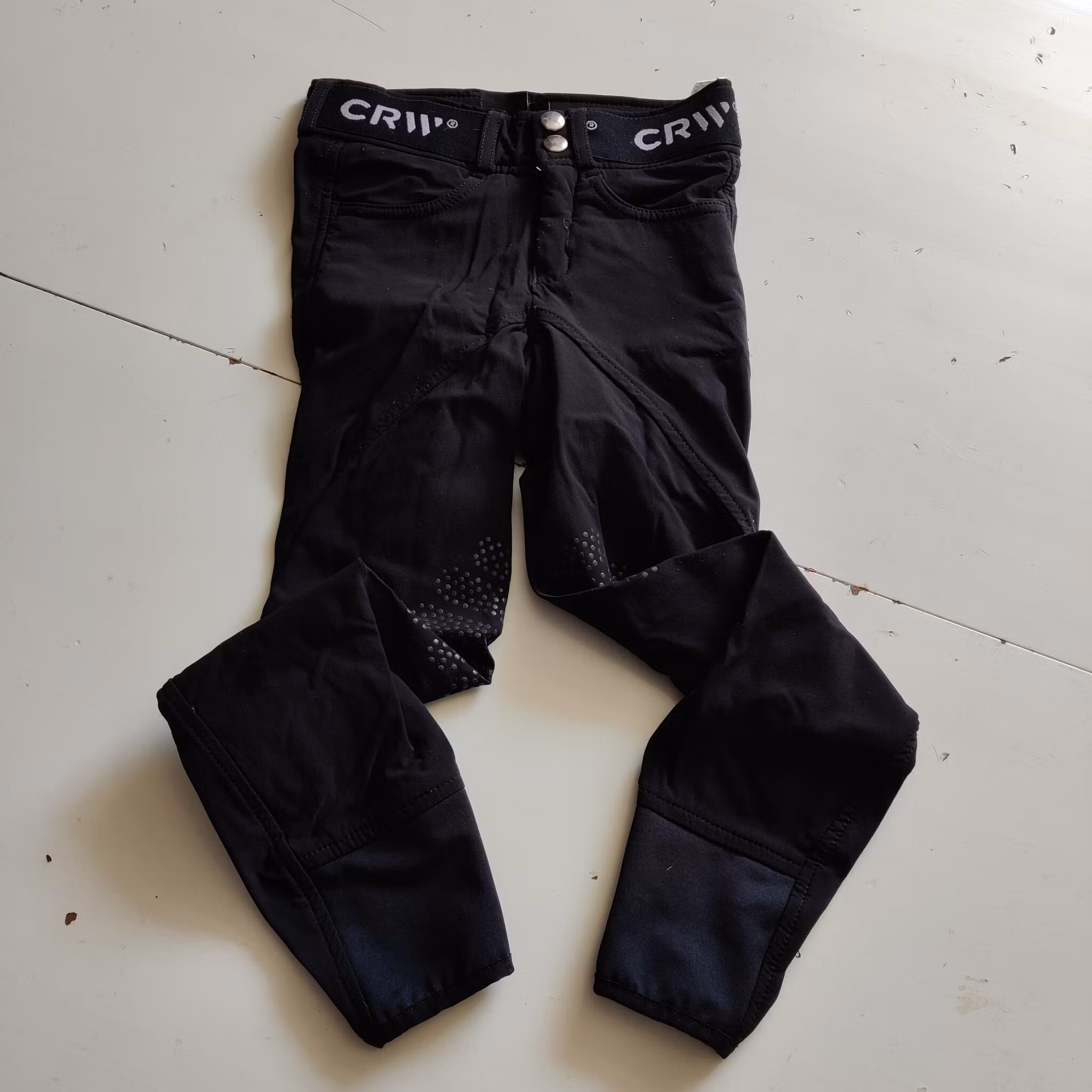 Svarta ridtights med knägrip 140 cl CRW