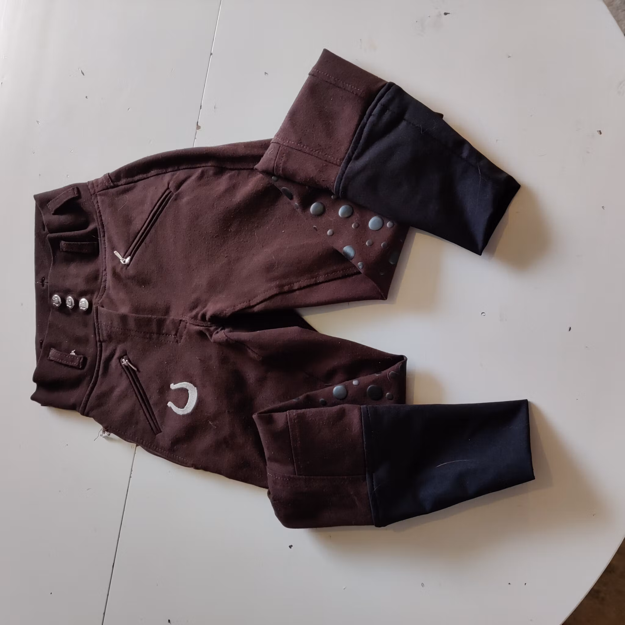 Bruna ridtights med knägrip XXXS