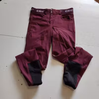 Vinröda ridtights med knägrip strl 34 CRW