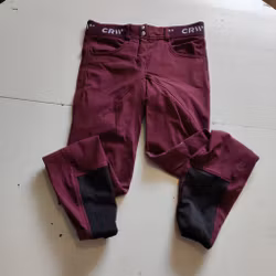 Vinröda ridtights med knägrip strl 34 CRW