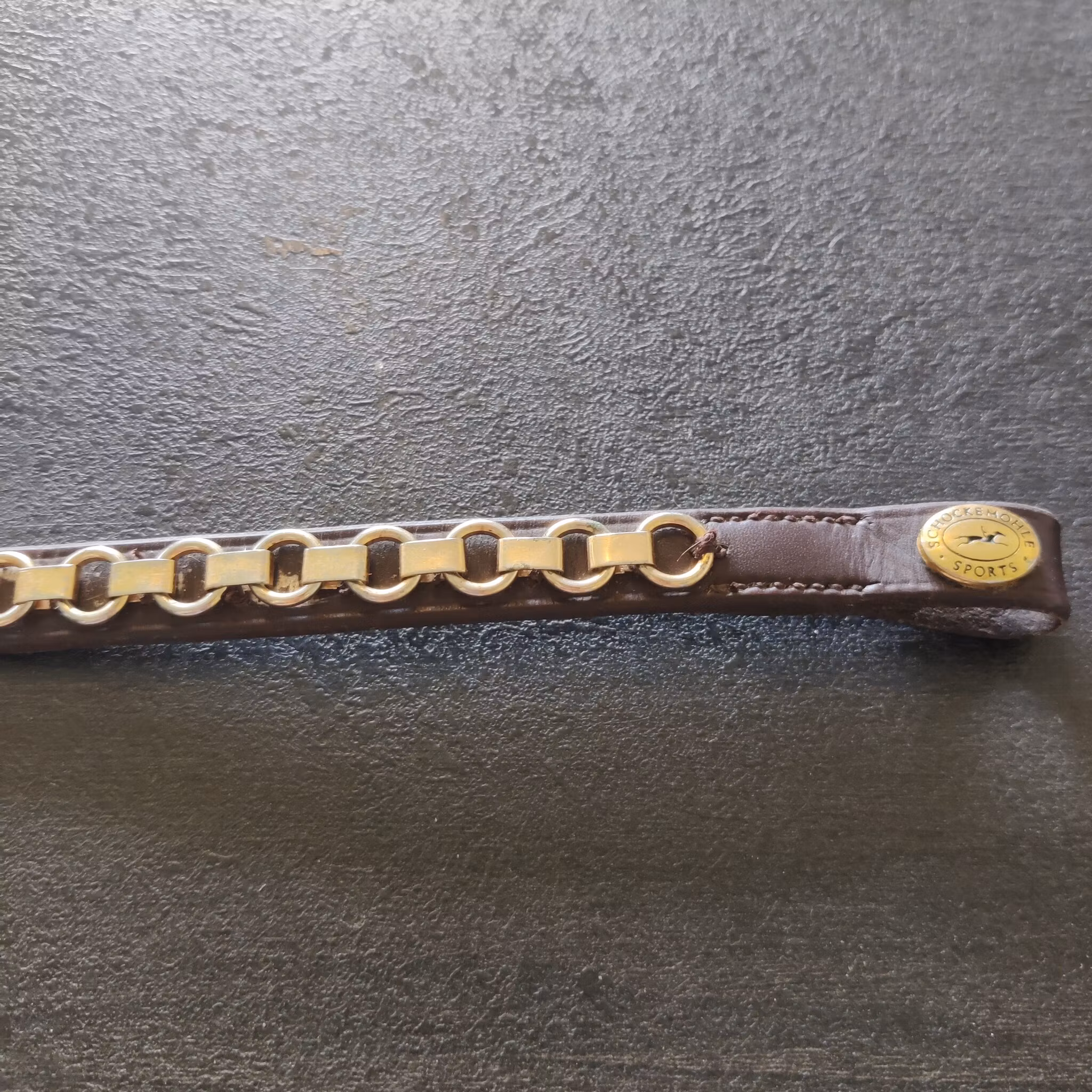 Brunt pannband Schockemöhle 38 cm
