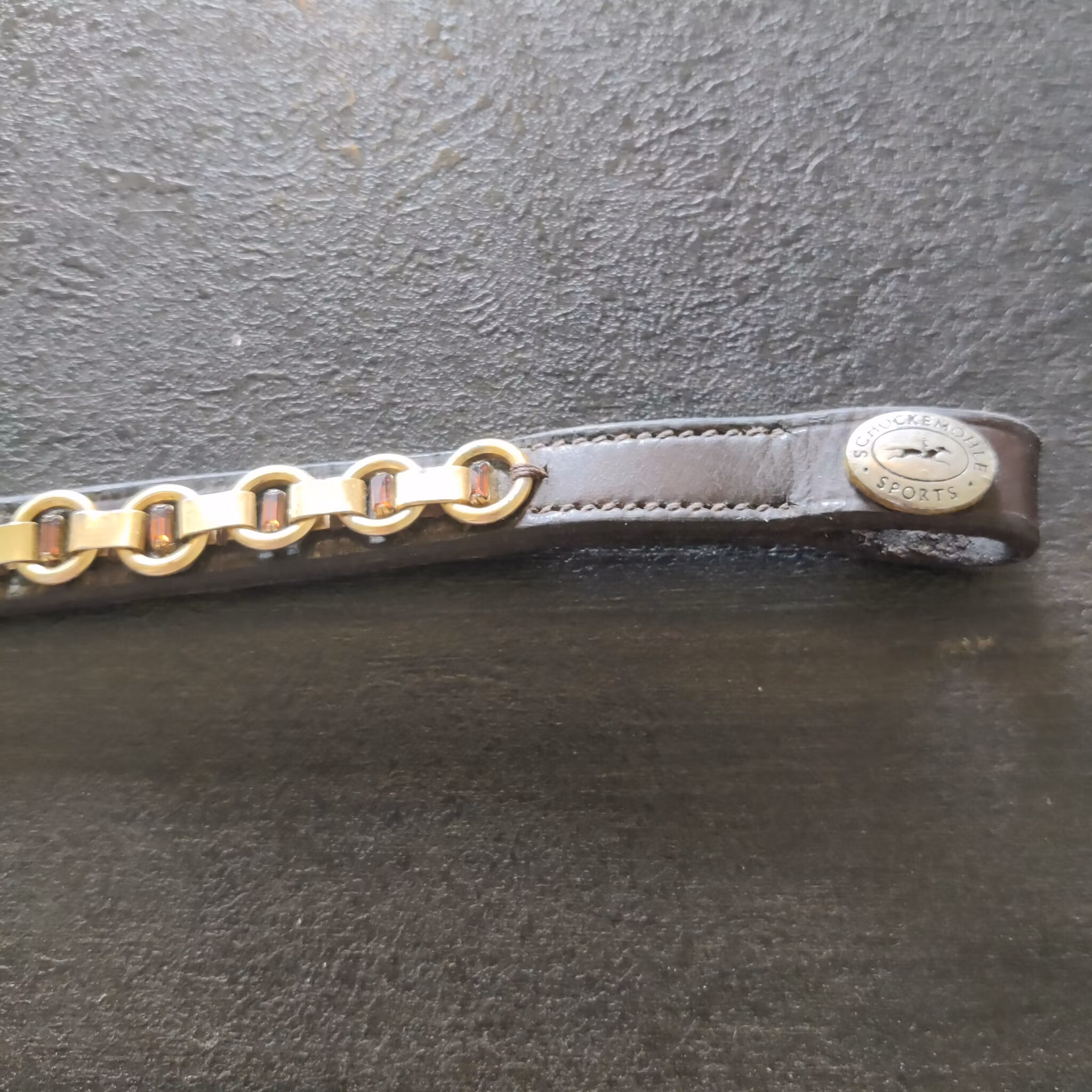 Brunt pannband Schockemöhle 41 cm