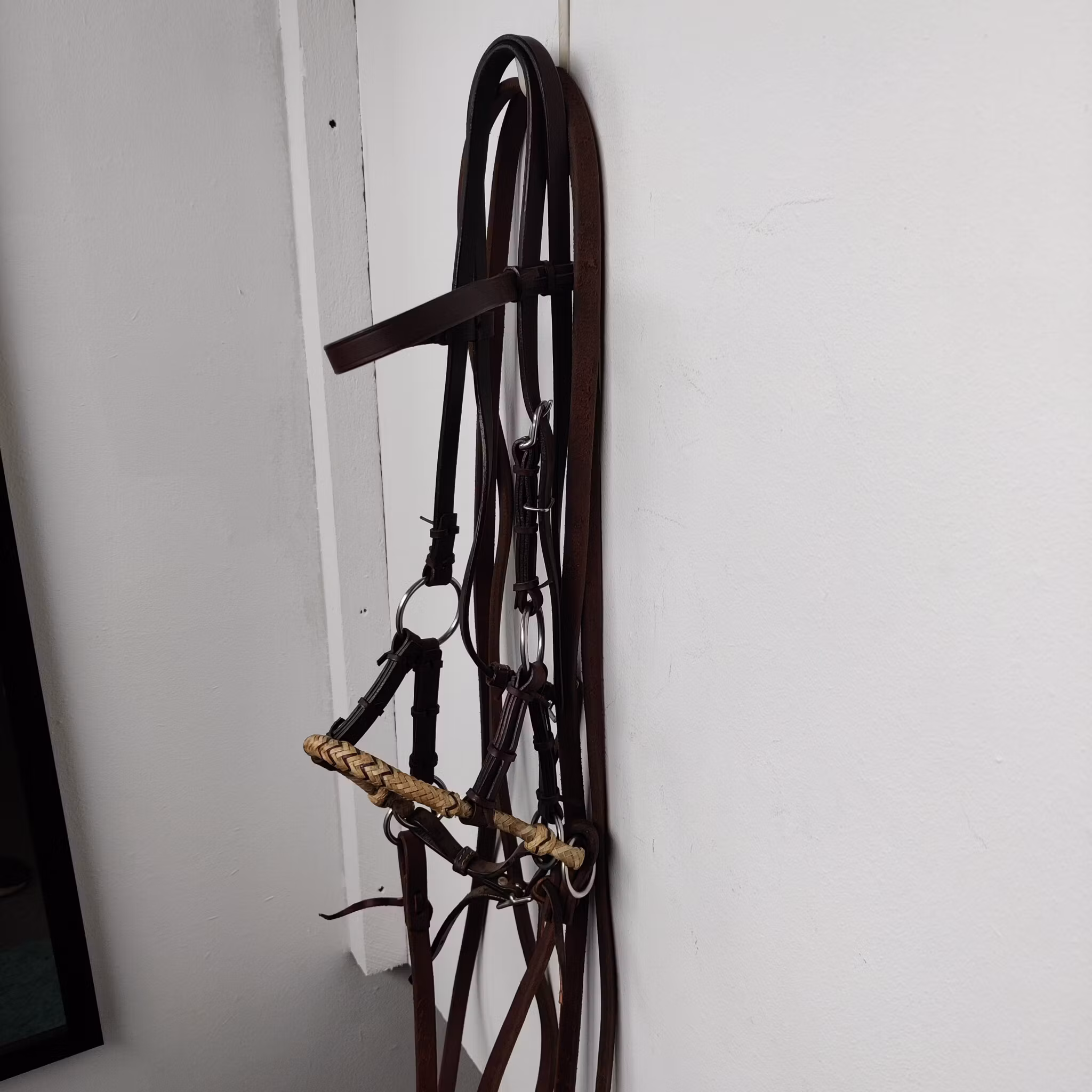 Brunt sidepull med delade tyglar FULL