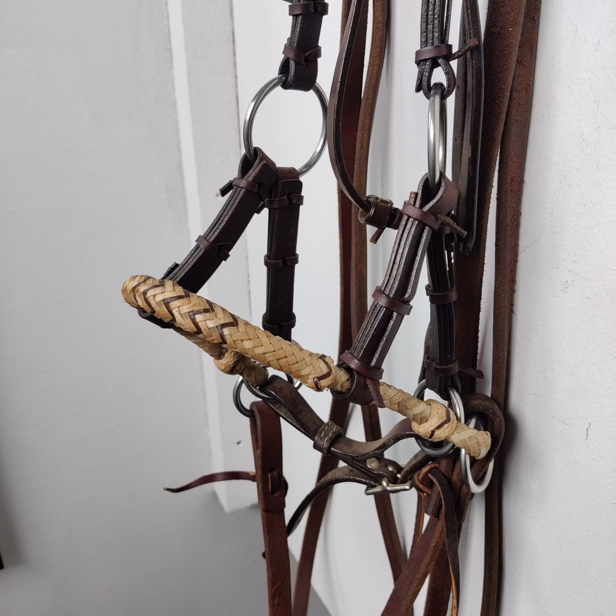 Brunt sidepull med delade tyglar FULL