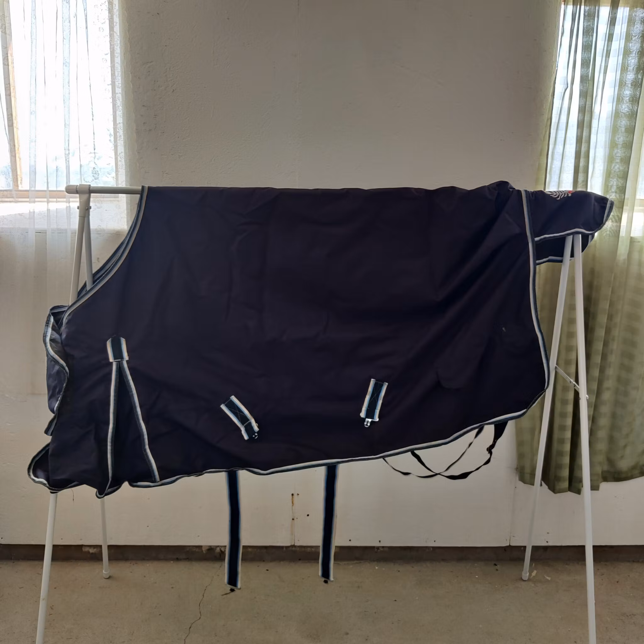 Blått regntäcke med fleecefoder 115 cm