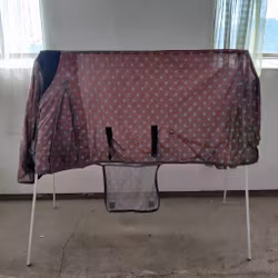 Brunt flugtäcke med fast hals 155 cm