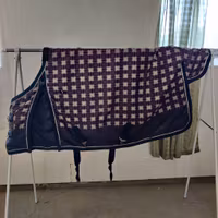 Rutigt regntäcke med fleecefoder 110 cm Hansbo Event