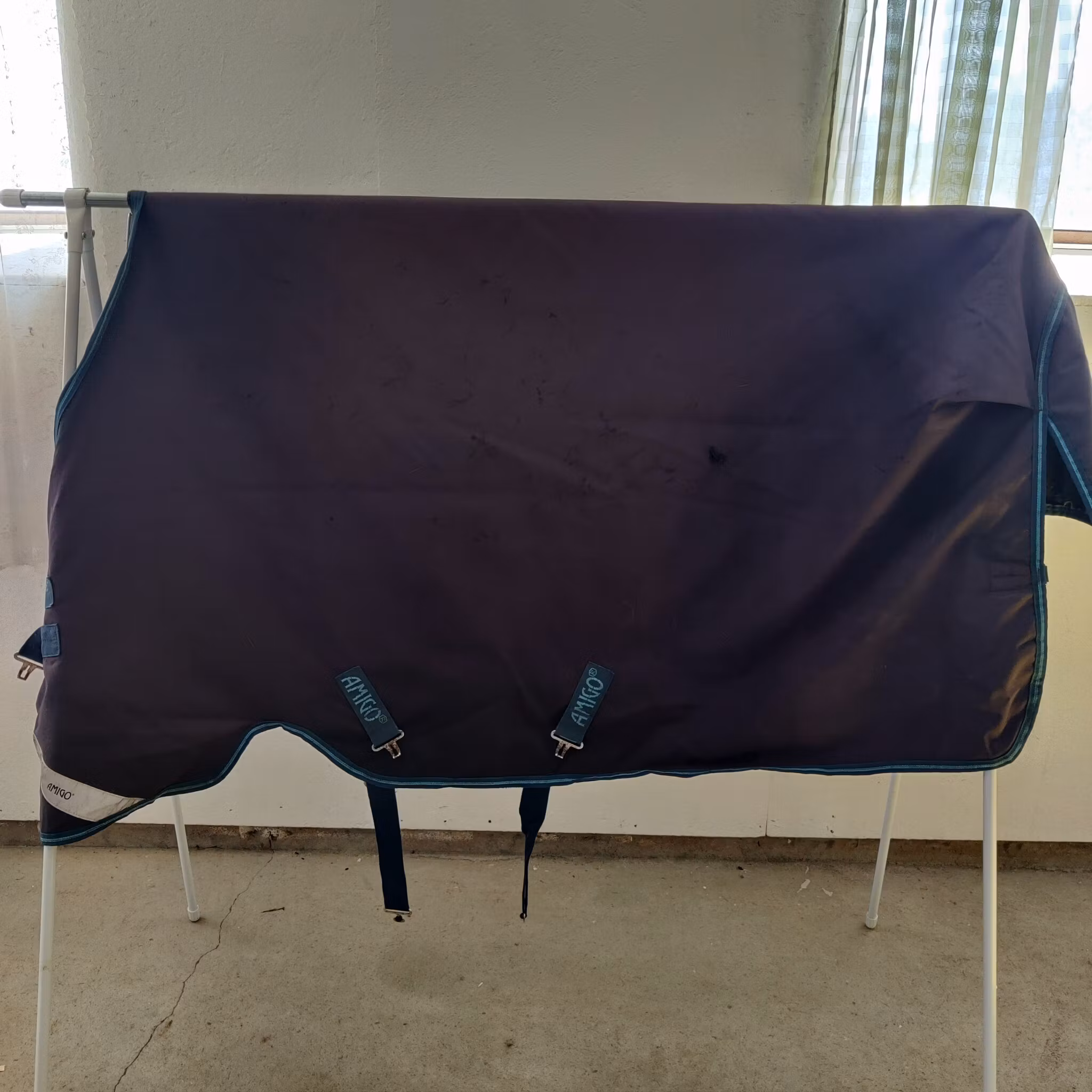 Blått regntäcke 130 cm 100 g Amigo Bravo 12