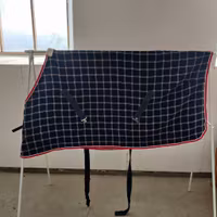 Blårutigt våffeltäcke 130 cm