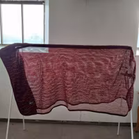 Vinrätt nättäcke med halvhals 145 cm Basic