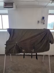 Grönt regntäcke med halvhals och fleecefoder 115 cm Catago
